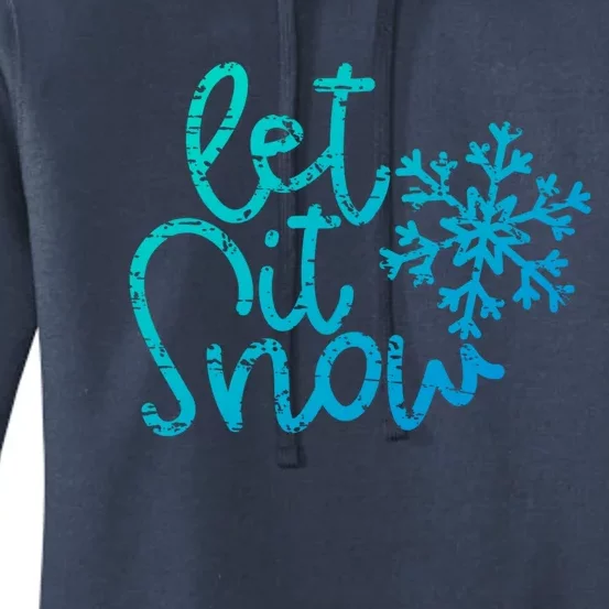 Let It Snow Christmas Snowflake Cool Gift Women's Pullover Hoodie