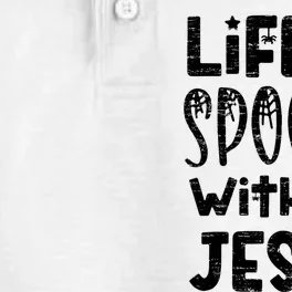 Life Is Spooky Without Jesus Christian Religious Halloween Dry Zone Grid Performance Polo