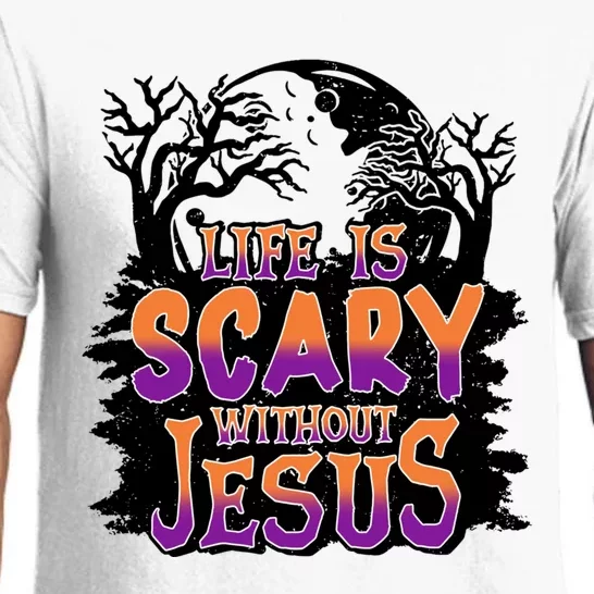 Life Is Scary Without Jesus Christian Halloween Tree Bible Pajama Set