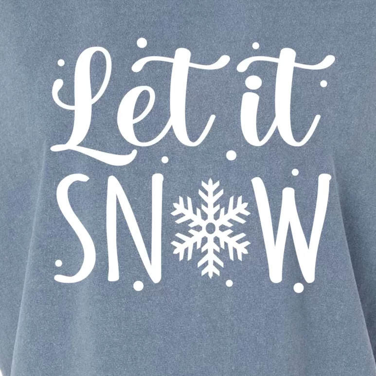 Let It Snow Funny Merry Christmas Santa Elf Gnomes Graphic Gift Garment-Dyed Women's Muscle Tee