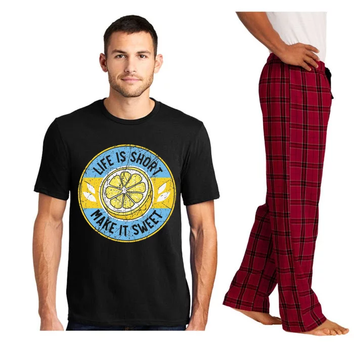 Life Is Short Make It Sweet Lemon Lover Fruit Business Pajama Set