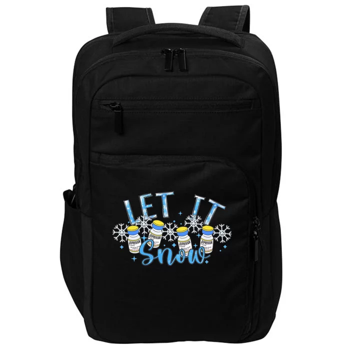 Let It Snow Propofol Christmas Nurse Winter Crna Anesthesia Cool Gift Impact Tech Backpack