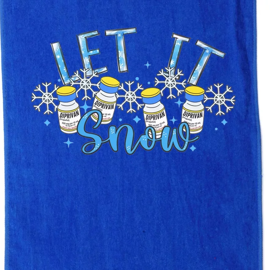 Let It Snow Propofol Christmas Nurse Winter Crna Anesthesia Cool Gift Platinum Collection Golf Towel