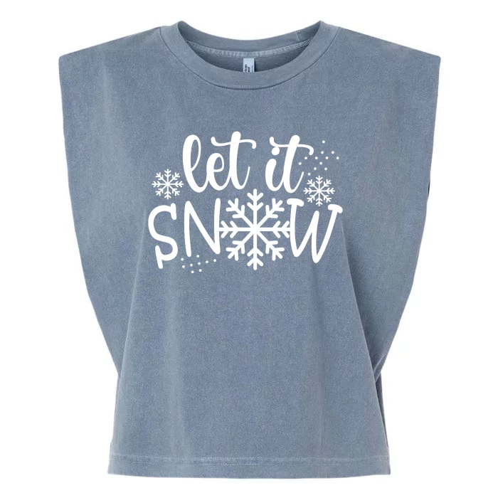 Let It Snow Cute Cozy Garment-Dyed Women's Muscle Tee