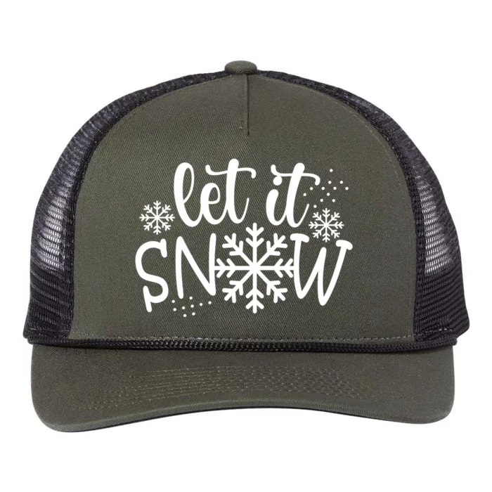 Let It Snow Cute Cozy Retro Rope Trucker Hat Cap