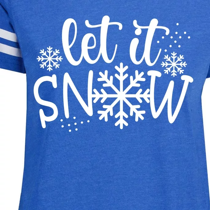 Let It Snow Cute Cozy Enza Ladies Jersey Football T-Shirt