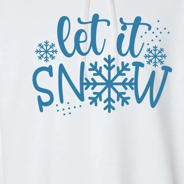 Let It Snow Cute Cozy Garment-Dyed Fleece Hoodie