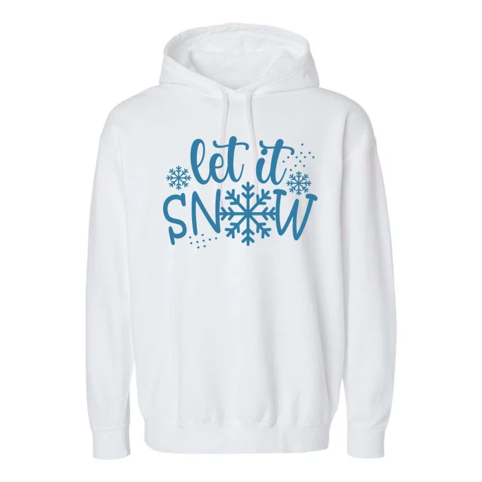 Let It Snow Cute Cozy Garment-Dyed Fleece Hoodie