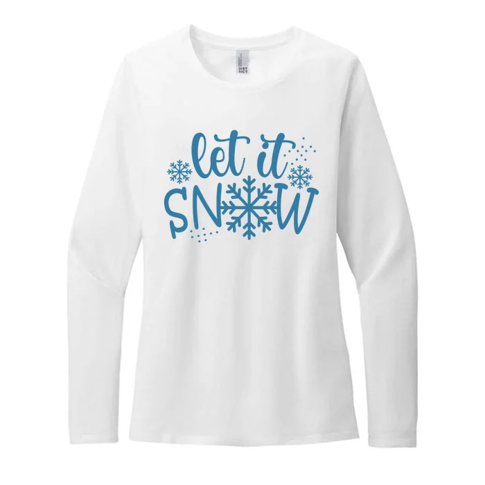 Let It Snow Cute Cozy Womens CVC Long Sleeve Shirt