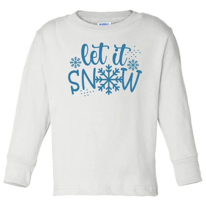 Let It Snow Cute Cozy Toddler Long Sleeve Shirt