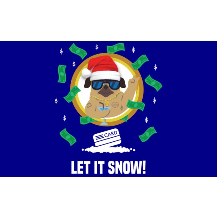 Let It Snow Santa Cocaine Adult Humor Dog Pug Cool Funny Gag Cool Gift Bumper Sticker