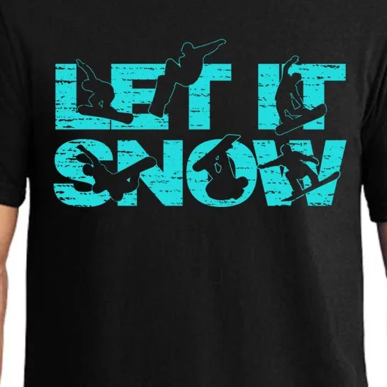 Let It Snow Snowboard Winter Sport Lover Gift Pajama Set