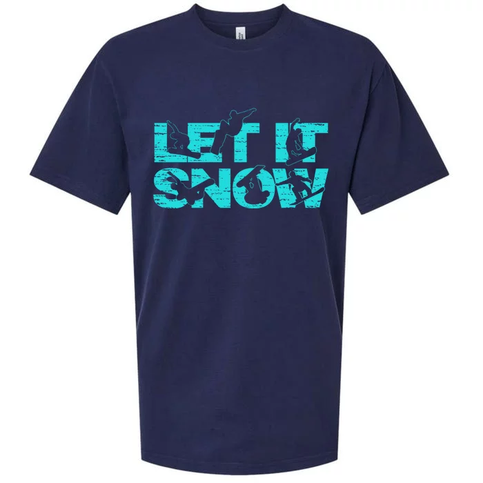 Let It Snow Snowboard Winter Sport Lover Gift Sueded Cloud Jersey T-Shirt