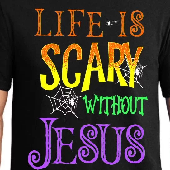 Life Is Scary Without Jesus Halloween Costume Pajama Set