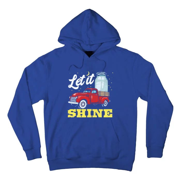 Let It Shine! Vintage Truck Stars Moon And Moonshine Jar Funny Gift Tall Hoodie