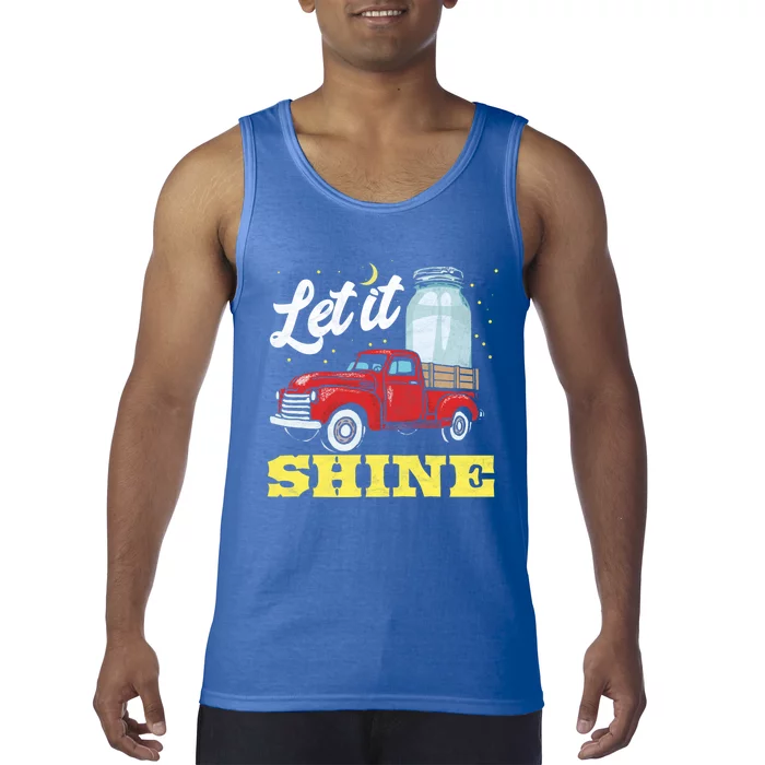 Let It Shine! Vintage Truck Stars Moon And Moonshine Jar Funny Gift Tank Top