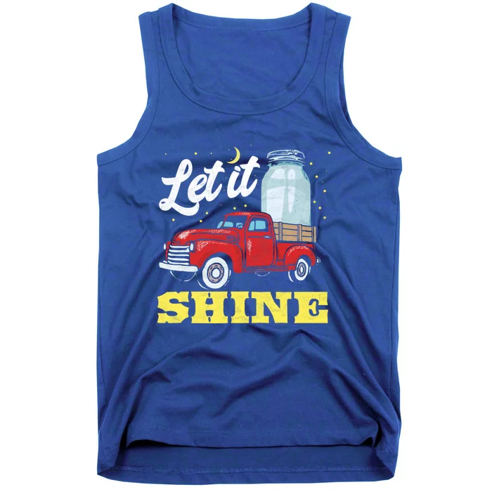 Let It Shine! Vintage Truck Stars Moon And Moonshine Jar Funny Gift Tank Top