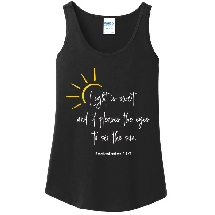 Light Is Sweet And It Pleases The Eyes To See The Sun Ladies Essential Tank