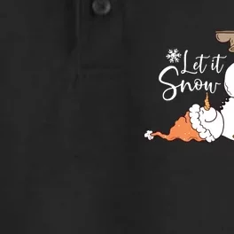 Let It Snow Christmas Snowman Dry Zone Grid Performance Polo