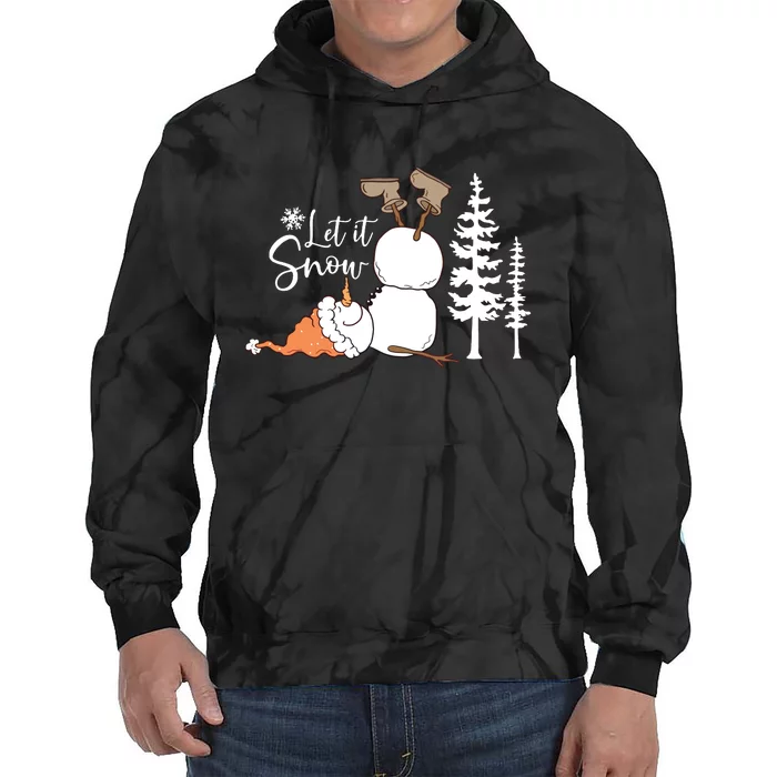 Let It Snow Christmas Snowman Tie Dye Hoodie