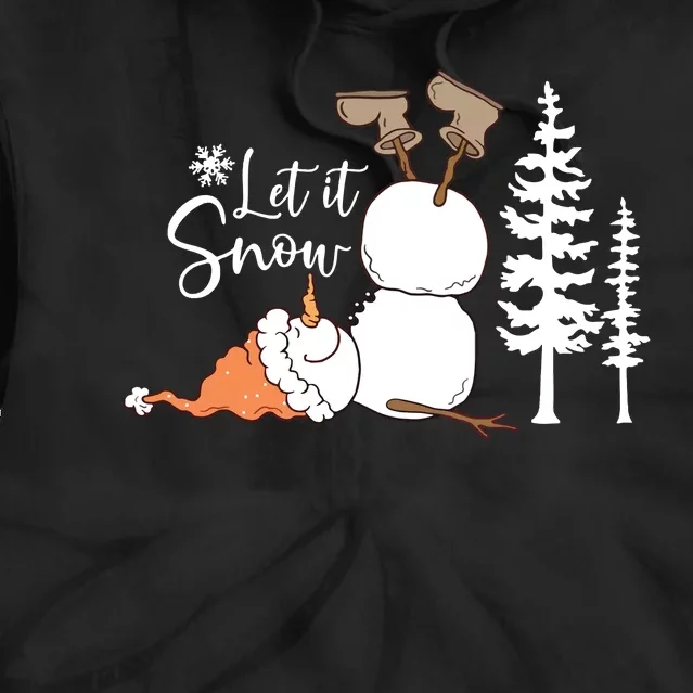 Let It Snow Christmas Snowman Tie Dye Hoodie