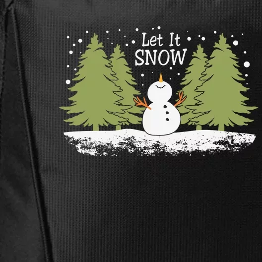 Let It Snow Winter Snowman Christmas City Backpack