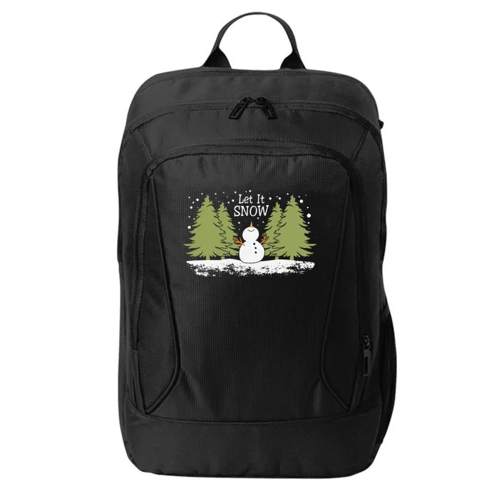 Let It Snow Winter Snowman Christmas City Backpack