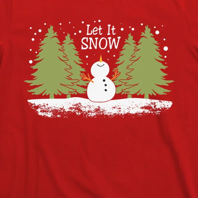 Let It Snow Winter Snowman Christmas T-Shirt