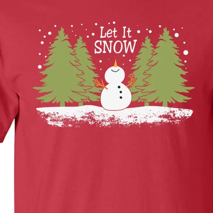 Let It Snow Winter Snowman Christmas Tall T-Shirt