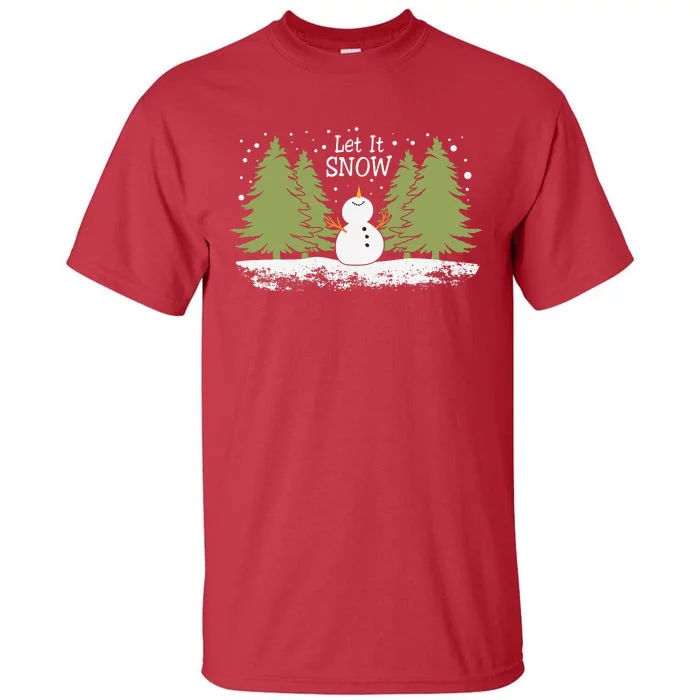 Let It Snow Winter Snowman Christmas Tall T-Shirt