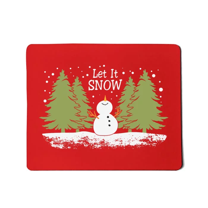 Let It Snow Winter Snowman Christmas Mousepad