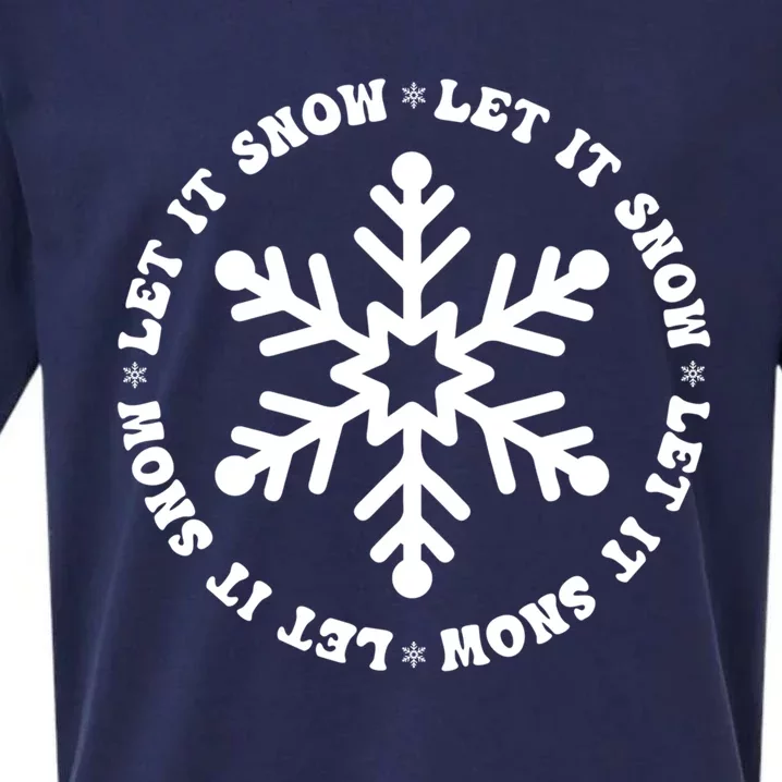 Let It Snow Christmas Snowflake Funny Sarcastic Xmas Gift Sueded Cloud Jersey T-Shirt