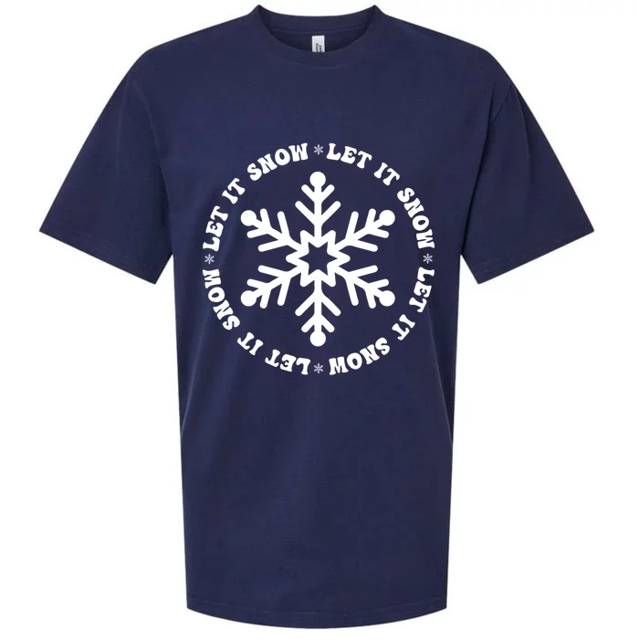 Let It Snow Christmas Snowflake Funny Sarcastic Xmas Gift Sueded Cloud Jersey T-Shirt