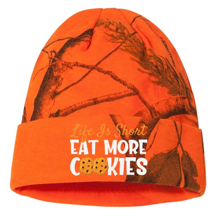 Life Is Short Eat More Cookies Baking Chocolate Cookie Kati - 12in Camo Beanie