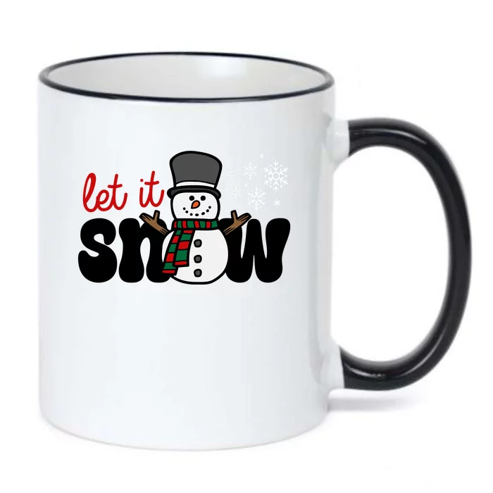 Let It Snow Christmas Holiday Cute Black Color Changing Mug