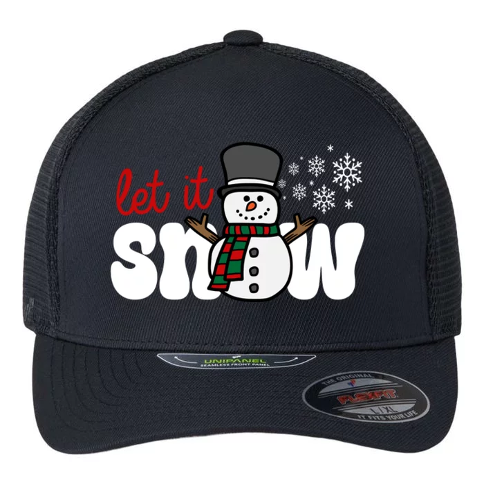 Let It Snow Christmas Holiday Cute Flexfit Unipanel Trucker Cap