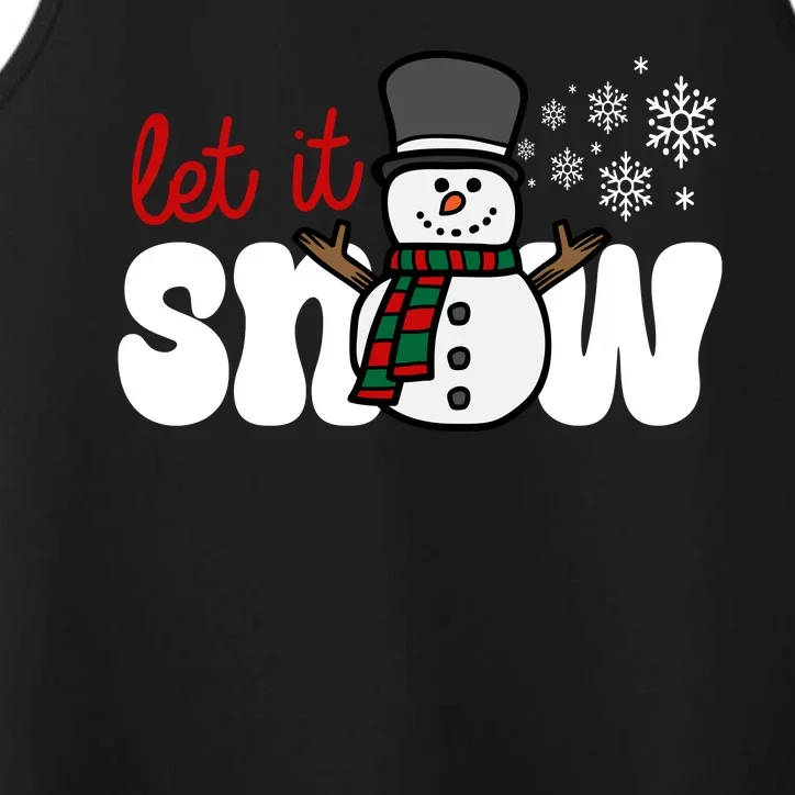 Let It Snow Christmas Holiday Cute Performance Tank