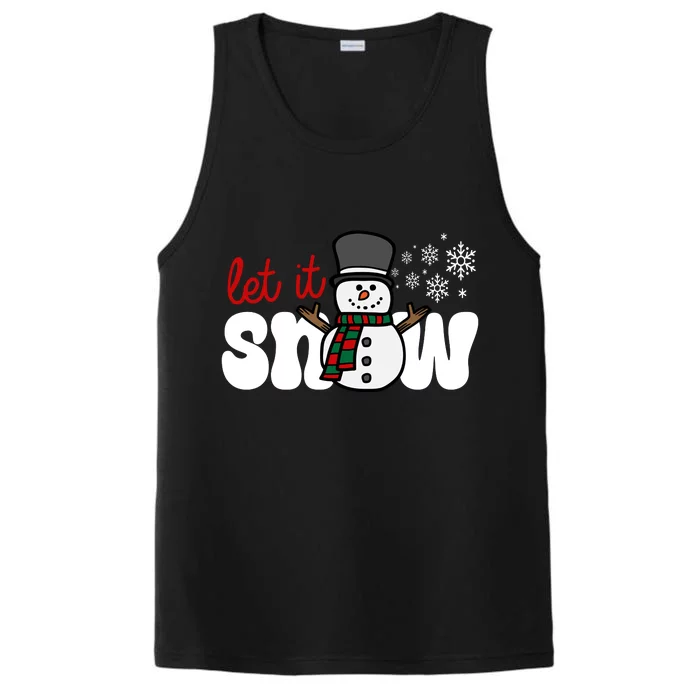 Let It Snow Christmas Holiday Cute Performance Tank