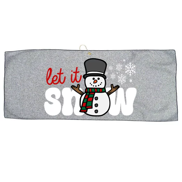 Let It Snow Christmas Holiday Cute Large Microfiber Waffle Golf Towel