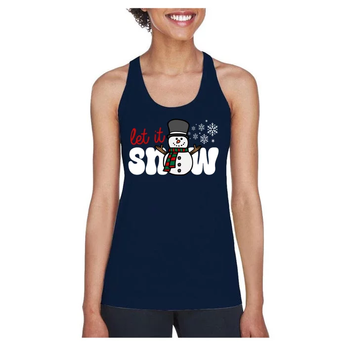 Let It Snow Christmas Holiday Cute Women's Racerback Tank