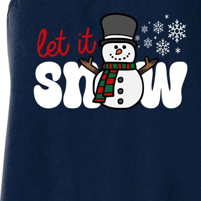 Let It Snow Christmas Holiday Cute Women's Racerback Tank