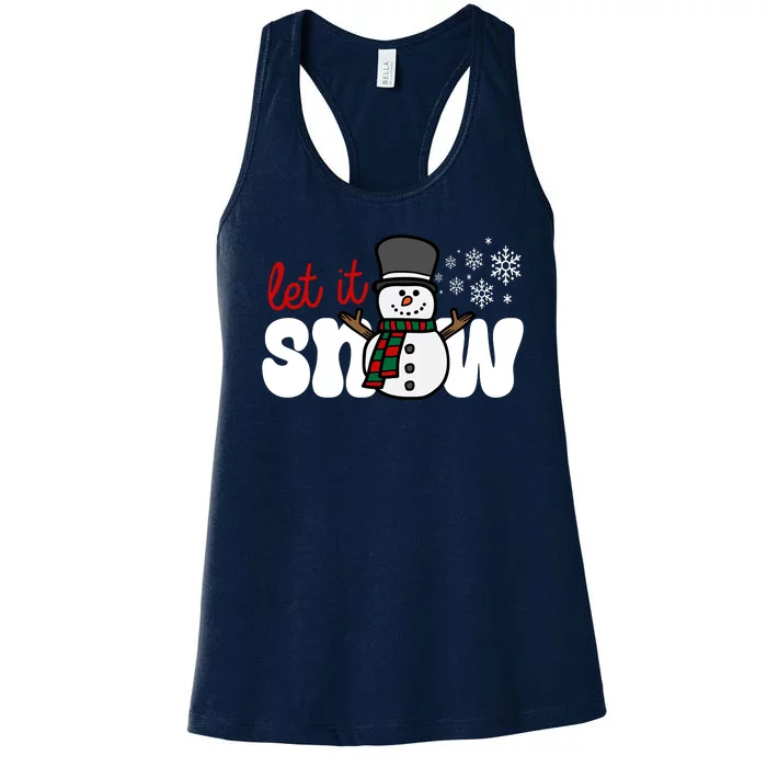 Let It Snow Christmas Holiday Cute Women's Racerback Tank