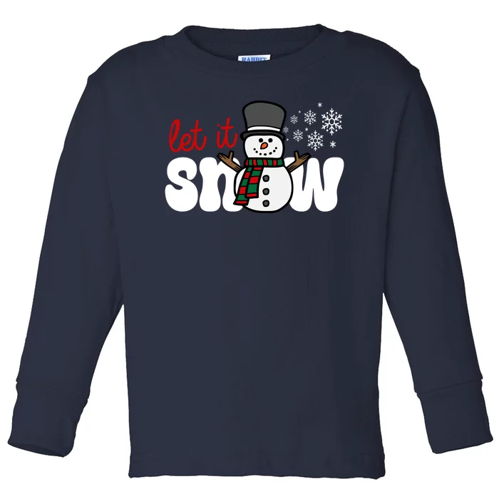 Let It Snow Christmas Holiday Cute Toddler Long Sleeve Shirt