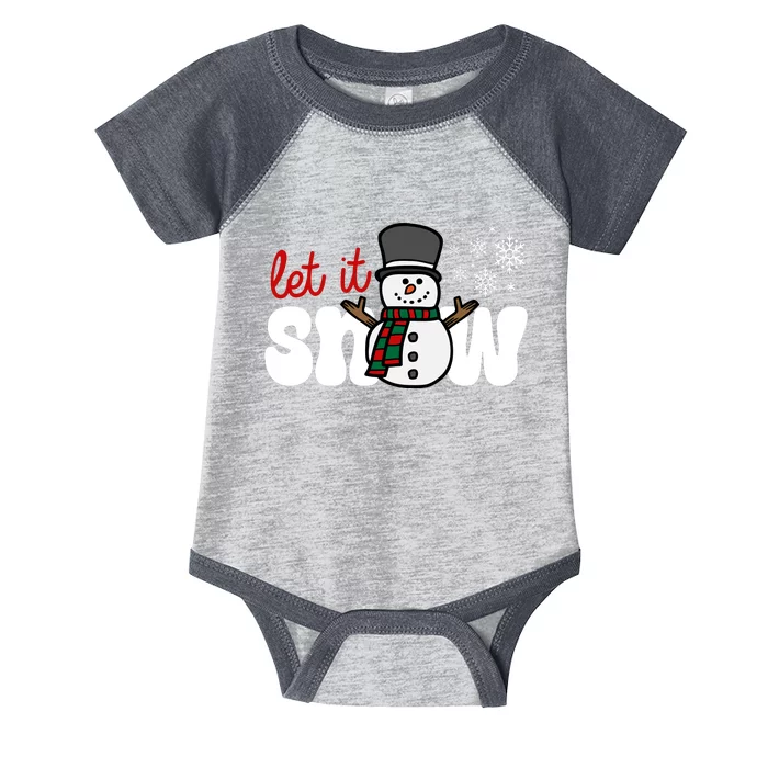 Let It Snow Christmas Holiday Cute Infant Baby Jersey Bodysuit