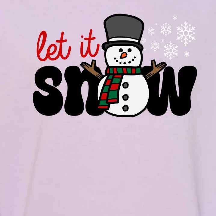 Let It Snow Christmas Holiday Cute Garment-Dyed Sweatshirt