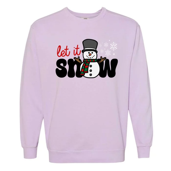 Let It Snow Christmas Holiday Cute Garment-Dyed Sweatshirt