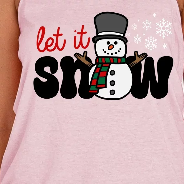 Let It Snow Christmas Holiday Cute Women's Knotted Racerback Tank