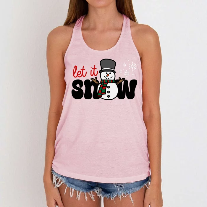 Let It Snow Christmas Holiday Cute Women's Knotted Racerback Tank