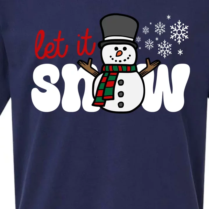 Let It Snow Christmas Holiday Cute Sueded Cloud Jersey T-Shirt