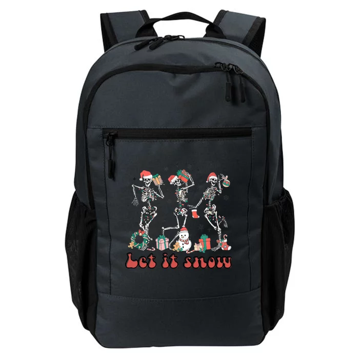 Let It Snow Dancing Skeleton Santa Happy Holiday Xmas Funny Gift Daily Commute Backpack